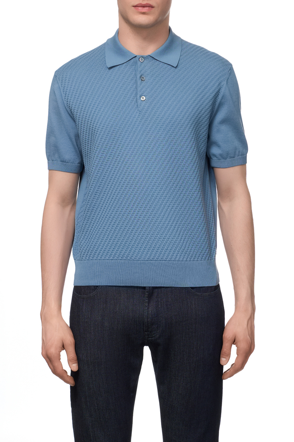 Мужской Canali Поло из хлопка и шелка (цвет ), артикул C0127MK02466 | Фото 4