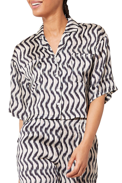 Короткая рубашка RENI с принтом|Основной цвет:Мультиколор|Артикул:6534255 | Фото 1
