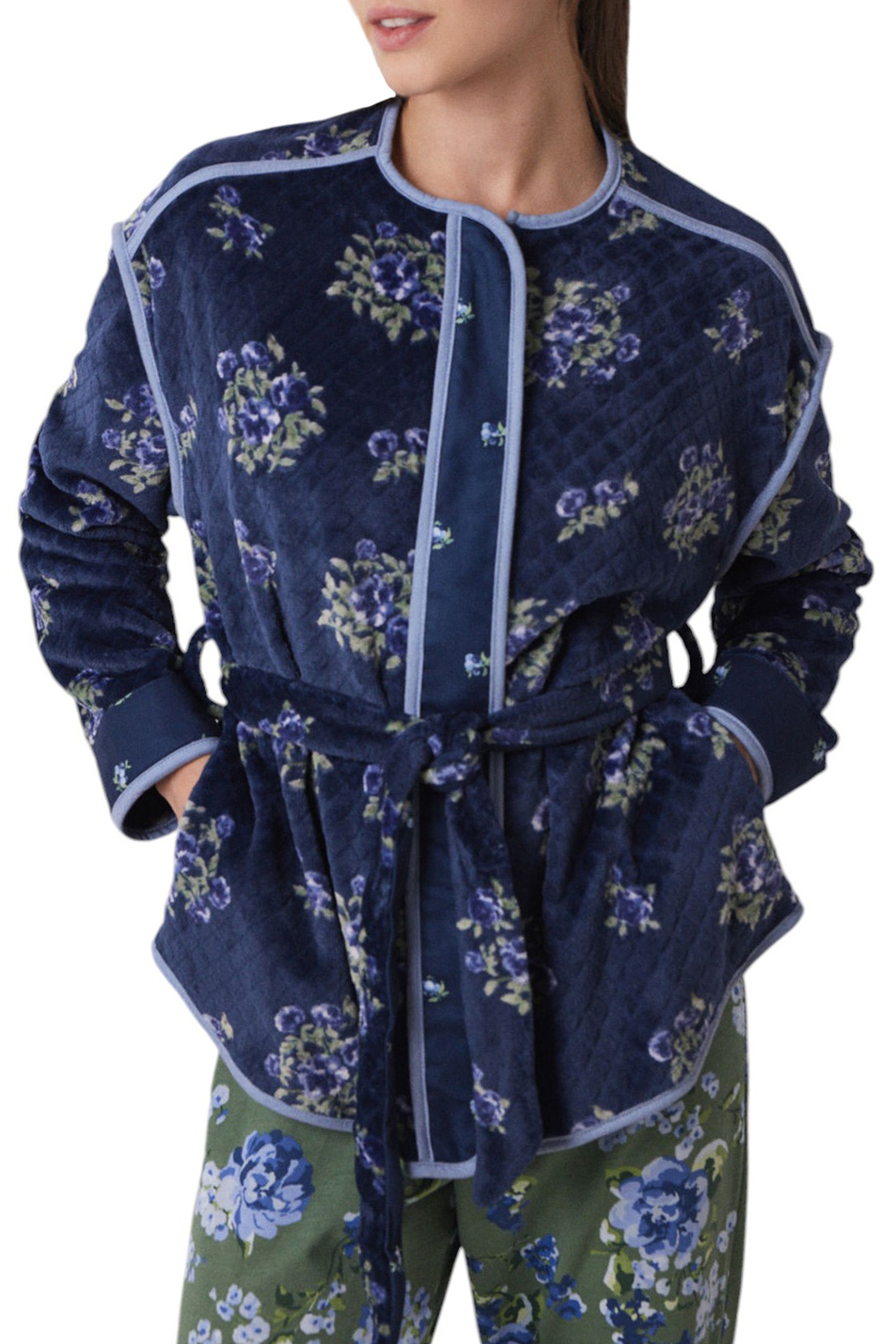 Женский Women'secret Халат с цветочным узором (цвет синий), артикул 4689182 | Фото 1