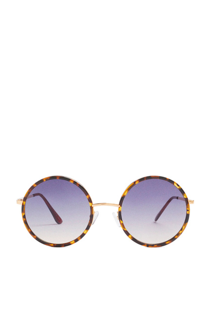 Солнцезащитные очки в круглой оправе|Основной цвет:Золотой|Артикул:203676 | Фото 2