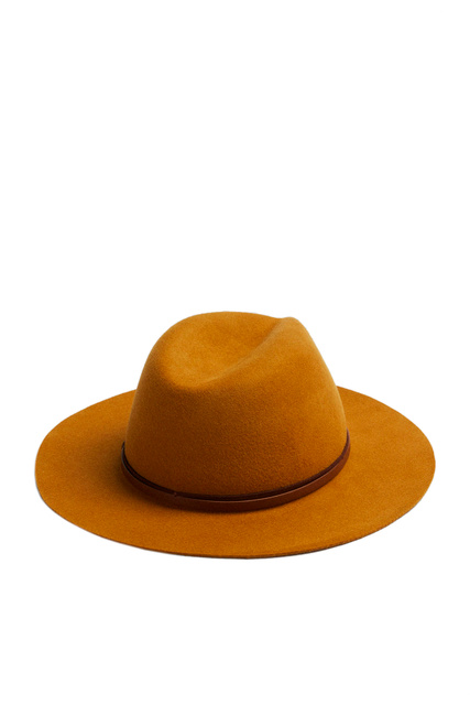 Шляпа из натуральной шерсти|Основной цвет:Горчичный|Артикул:200610 | Фото 2