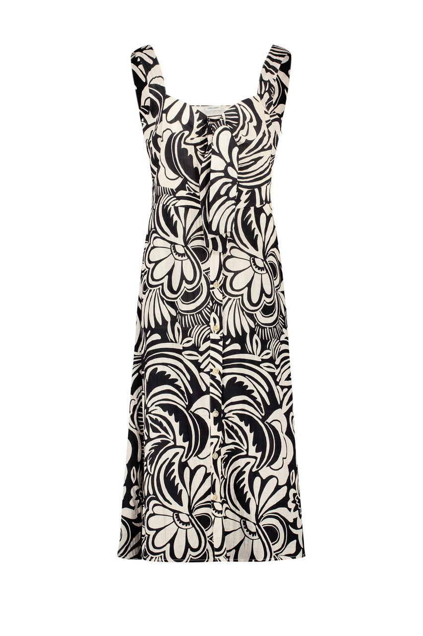 Платье из смесовой вискозы с принтом|Основной цвет:Черный|Артикул:380055-31535 | Фото 1