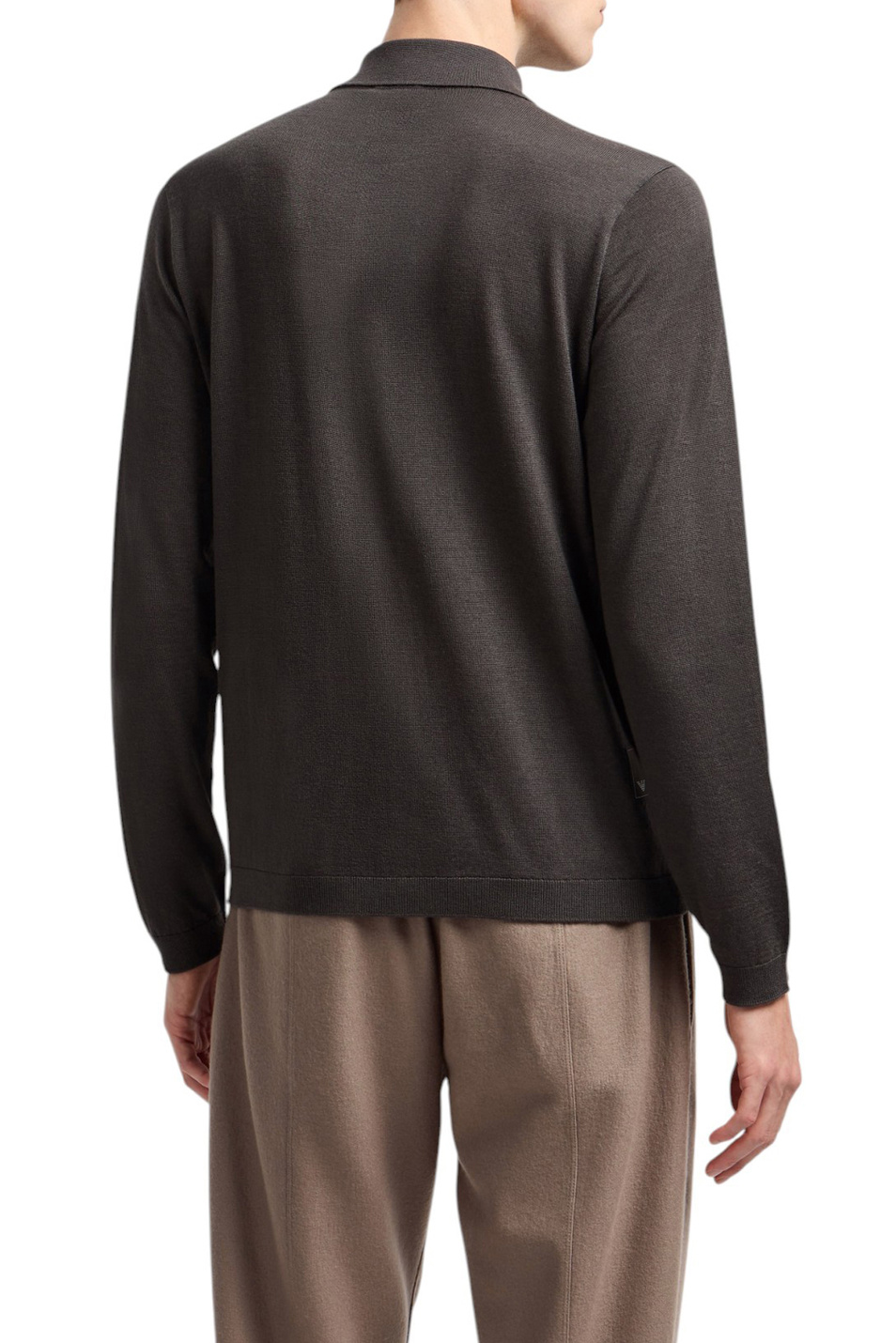 Джемпер поло из шерсти|Основной цвет:Коричневый Мужской Emporio Armani Джемпер поло из шерсти (цвет ), артикул EM001959-AF14114 | Фото 4