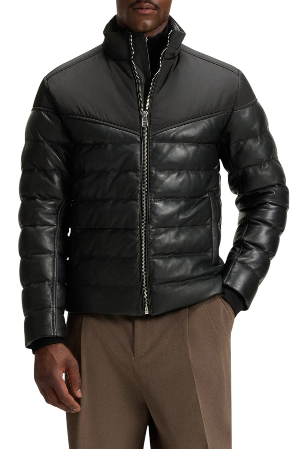 Мужской BOSS Куртка Mersino1 стеганая с кожаной отделкой (цвет ), артикул 50547672 | Фото 3
