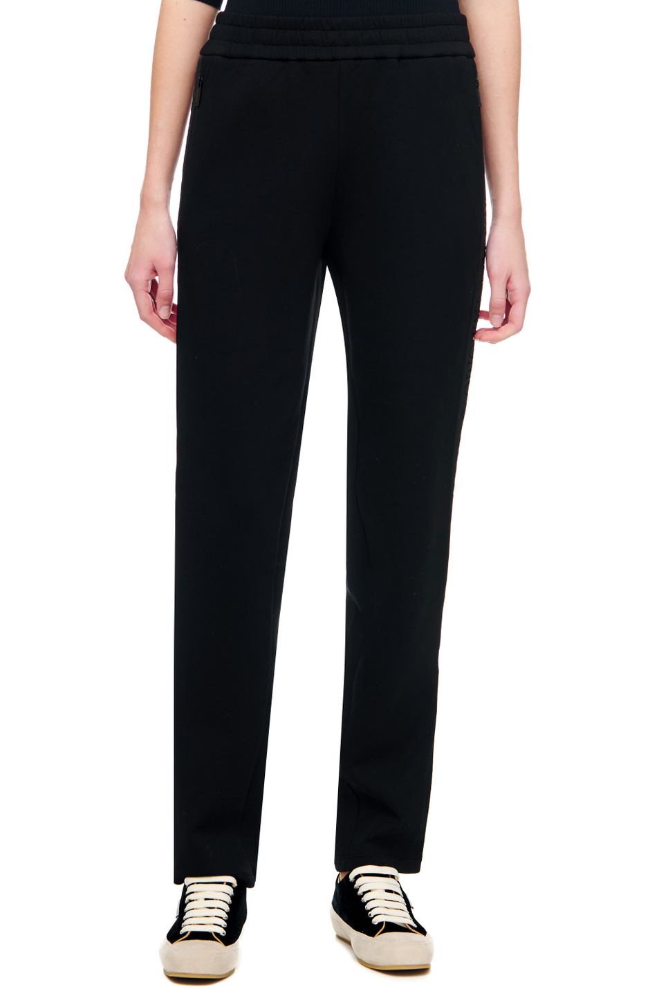 Женский Emporio Armani Брюки прямого кроя с логотипом (цвет ), артикул 6L2P6C-1JHSZ | Фото 3