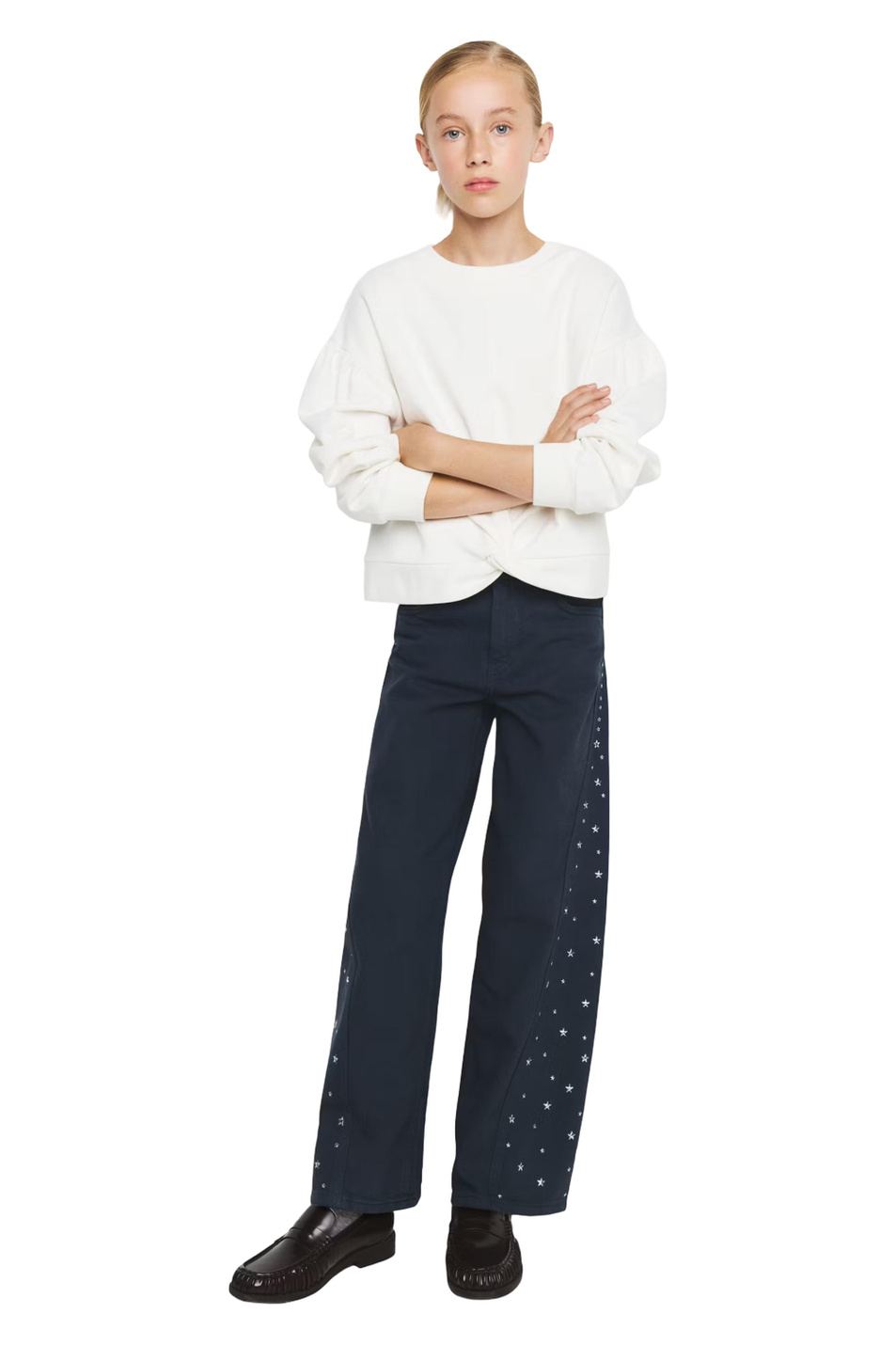 Девочкам Mango Kids Свитшот KNOT из хлопка (цвет ), артикул 37023308 | Фото 3