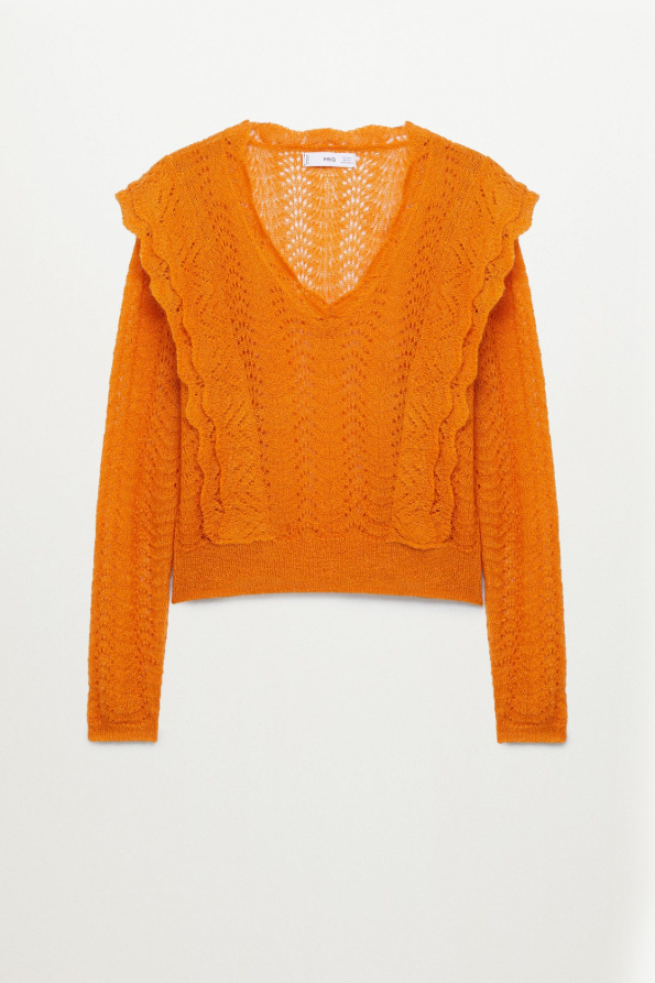 Женский Mango Укороченный ажурный свитер FRILLA (цвет ), артикул 87000547 | Фото 1