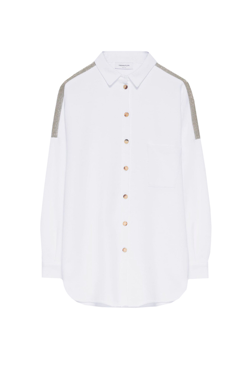 Рубашка из натурального хлопка|Основной цвет:Белый|Артикул:JED273W124H340 | Фото 1