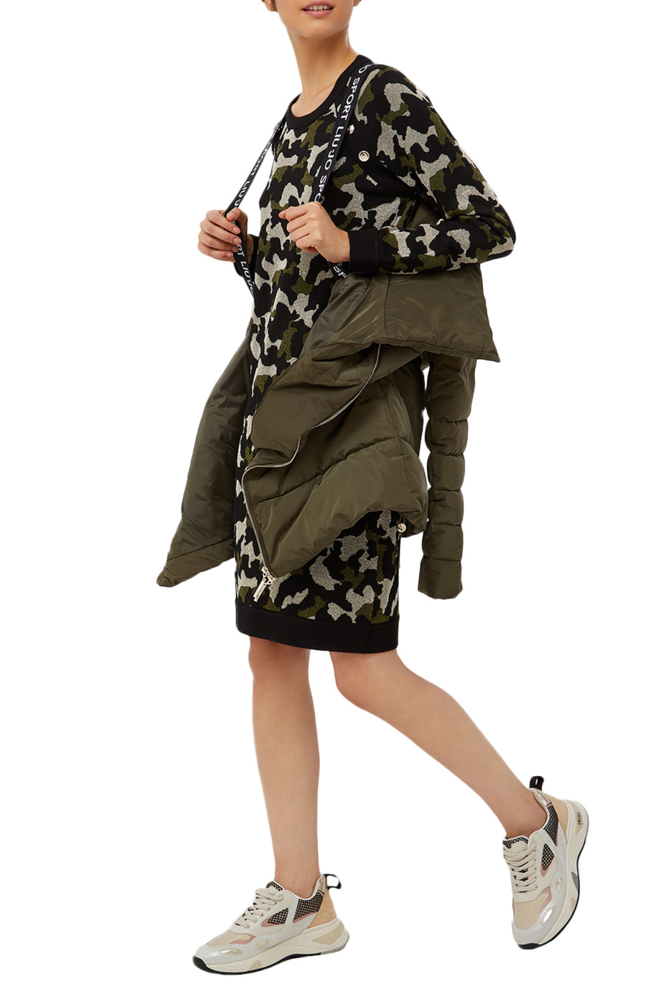Liu Jo Платье из смесовой вискозы с добавлением шелка и камуфляжным принтом (цвет ), артикул TF1202MA59L | Фото 2