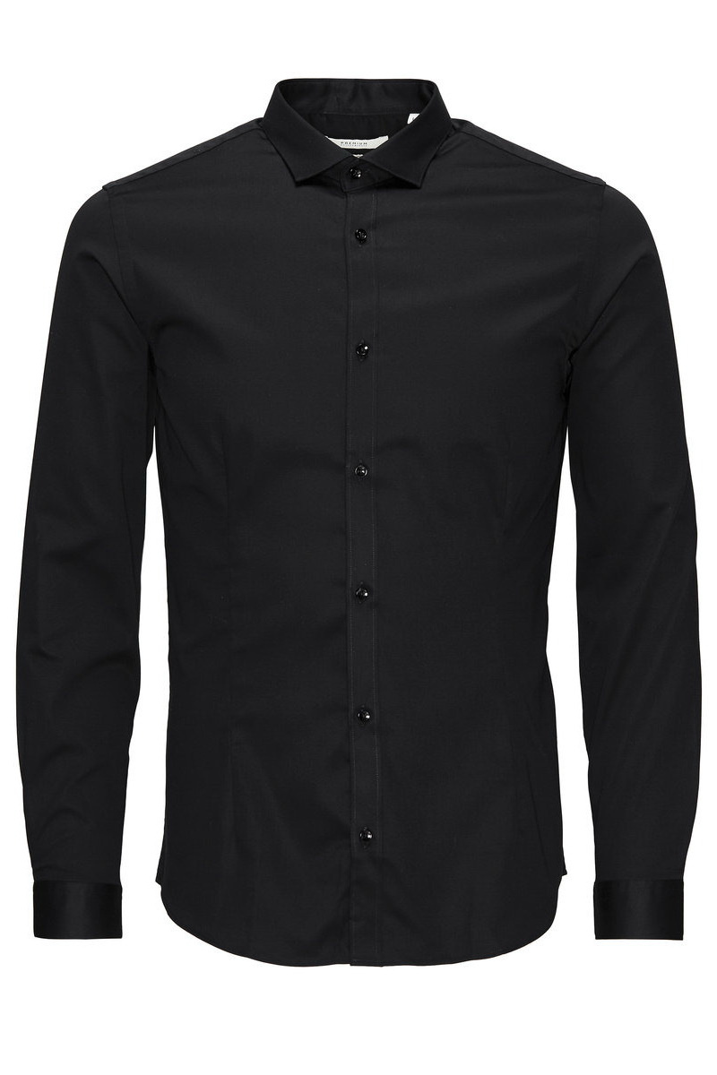 Рубашка PARMA из эластичного хлопка|Основной цвет:Черный|Артикул:12097662 | Фото 1