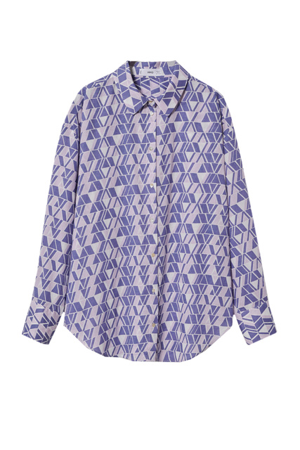 Рубашка MARY с принтом|Основной цвет:Фиолетовый|Артикул:27068635 | Фото 1