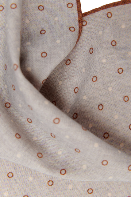 Карманный платок из шерсти и хлопка|Основной цвет:Серый|Артикул:TES0E071 | Фото 2