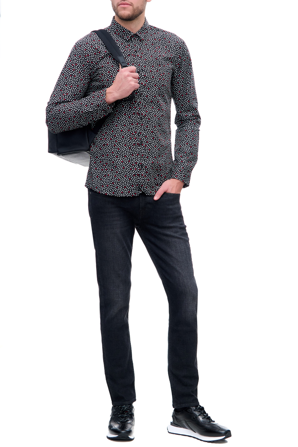 HUGO Рубашка из натурального хлопка с принтом (цвет ), артикул 50444292 | Фото 2