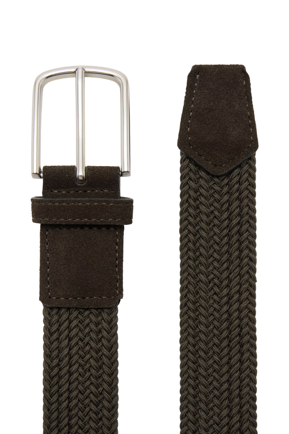 Ремень ELASTIC плетеный|Основной цвет:Хаки Мужской Mango Man Ремень ELASTIC плетеный (цвет ), артикул 27061244 | Фото 2