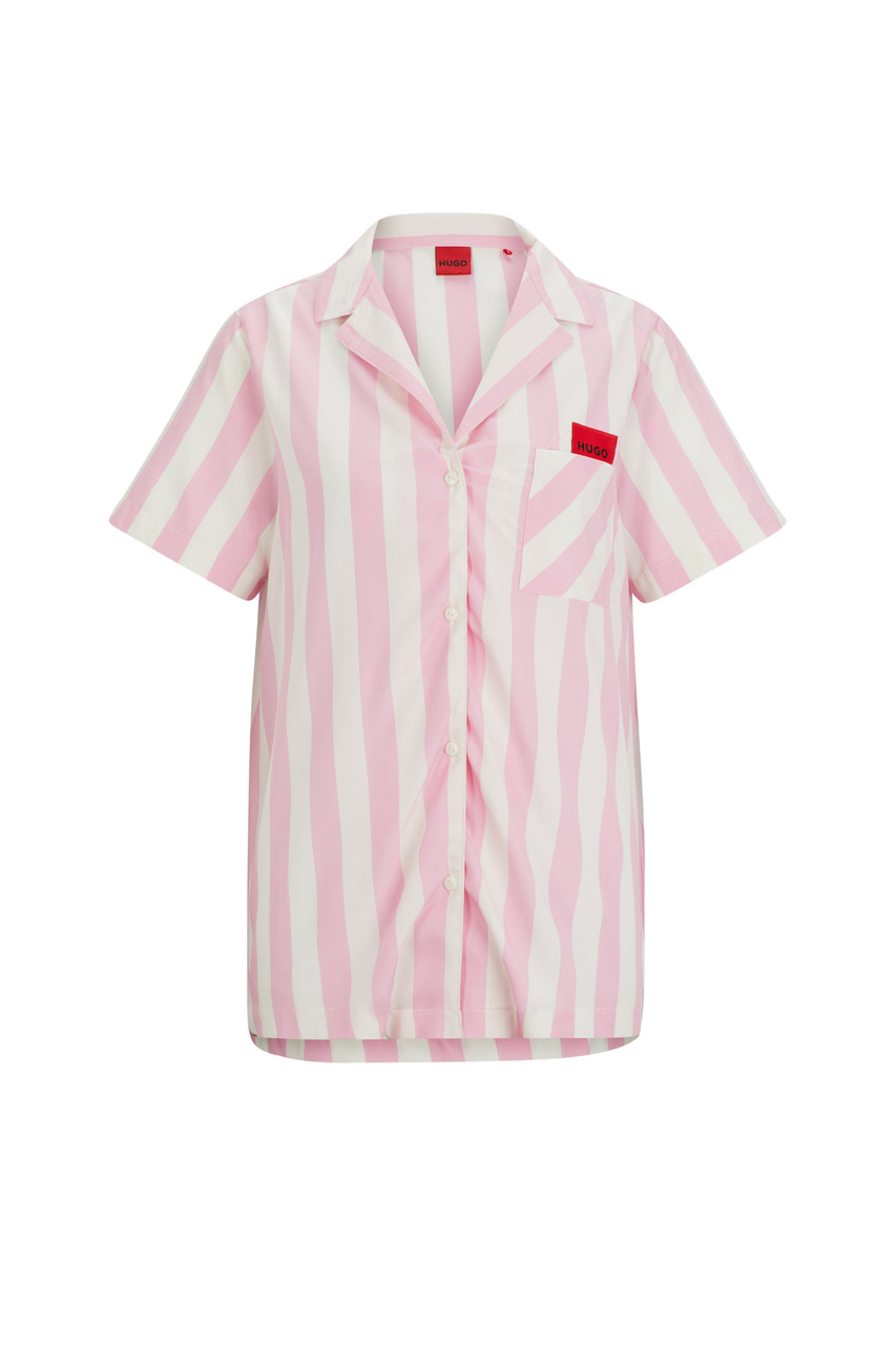Рубашка в полоску|Основной цвет:Розовый|Артикул:50514876 | Фото 1