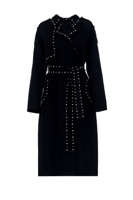 Пальто из шерсти с декором|Основной цвет:Черный|Артикул:D41ED001CCEO4 | Фото 1