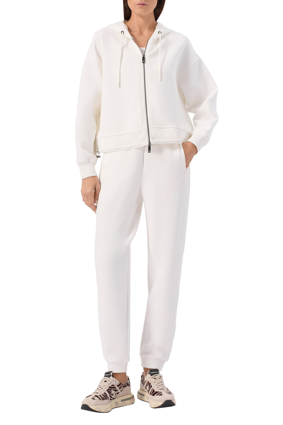 Женский Emporio Armani Толстовка из смесового хлопка (цвет ), артикул EW001358-AF10002 | Фото 3