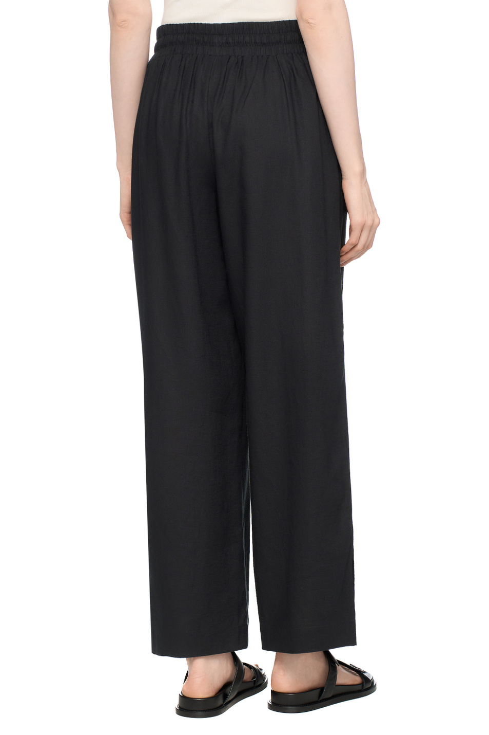 Женский Emporio Armani Брюки из льна и вискозы (цвет ), артикул EW000816-AF12201 | Фото 5