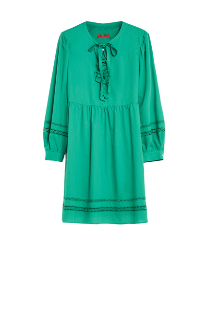 Платье PRECISO из натурального хлопка с кружевом|Основной цвет:Зеленый|Артикул:72212222 | Фото 1