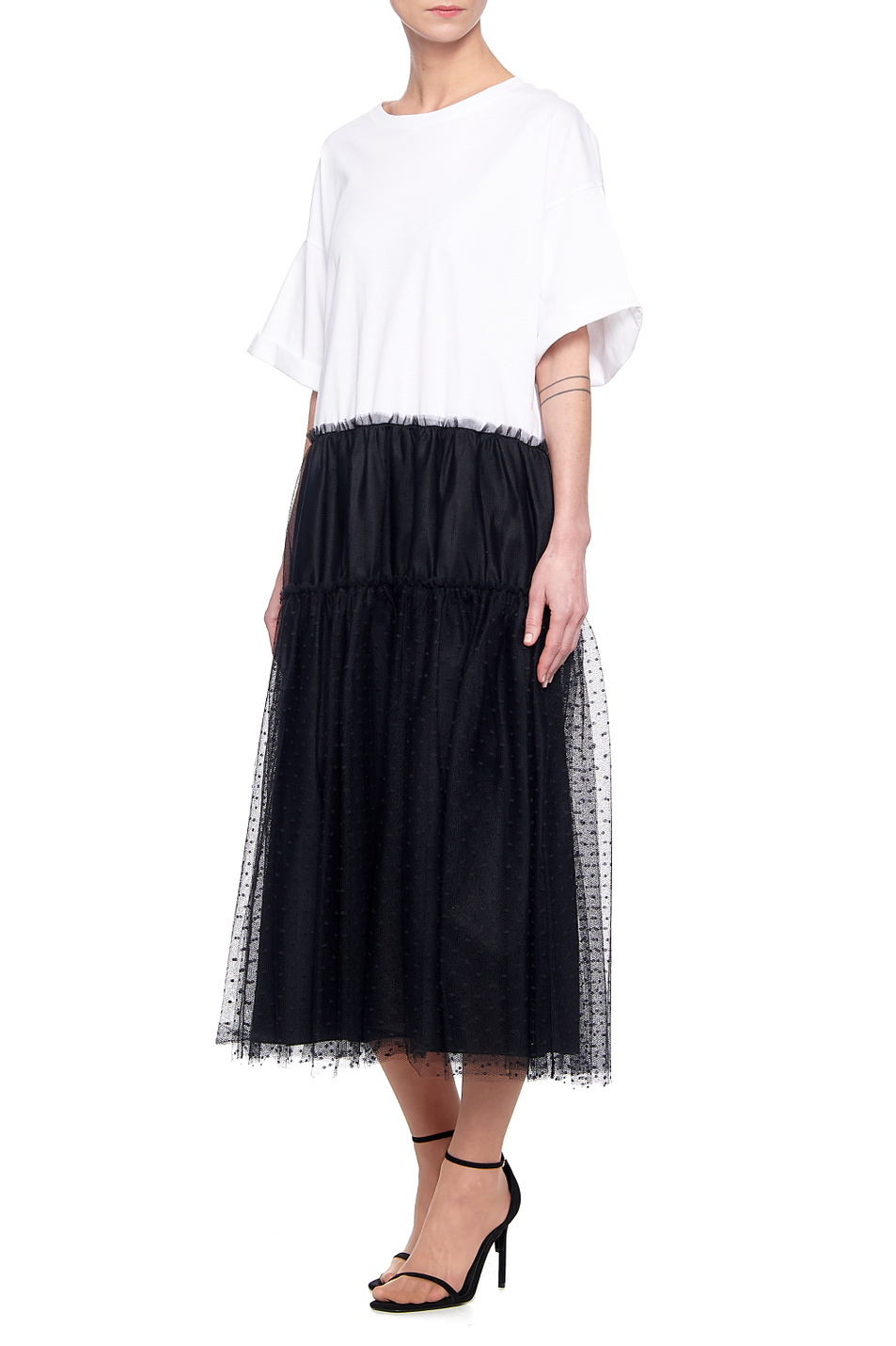 Женский Red Valentino Платье-футболка ABITO с тюлем пуэн-деспри (цвет ), артикул VR0MJ06X5VG | Фото 2