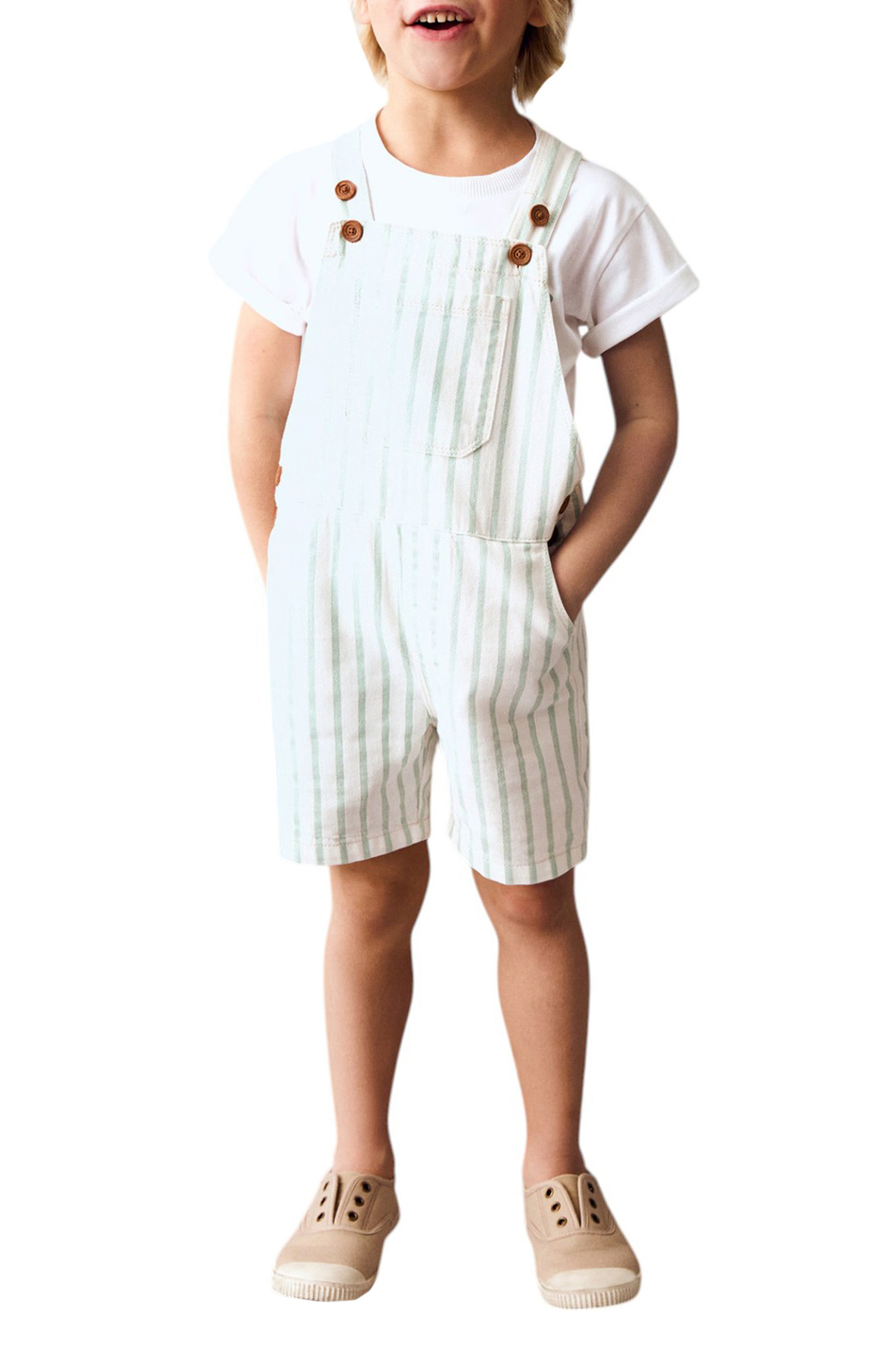 Мальчикам Mango Kids Комбинезон LEMON джинсовый в полоску (цвет ), артикул 87047685 | Фото 3