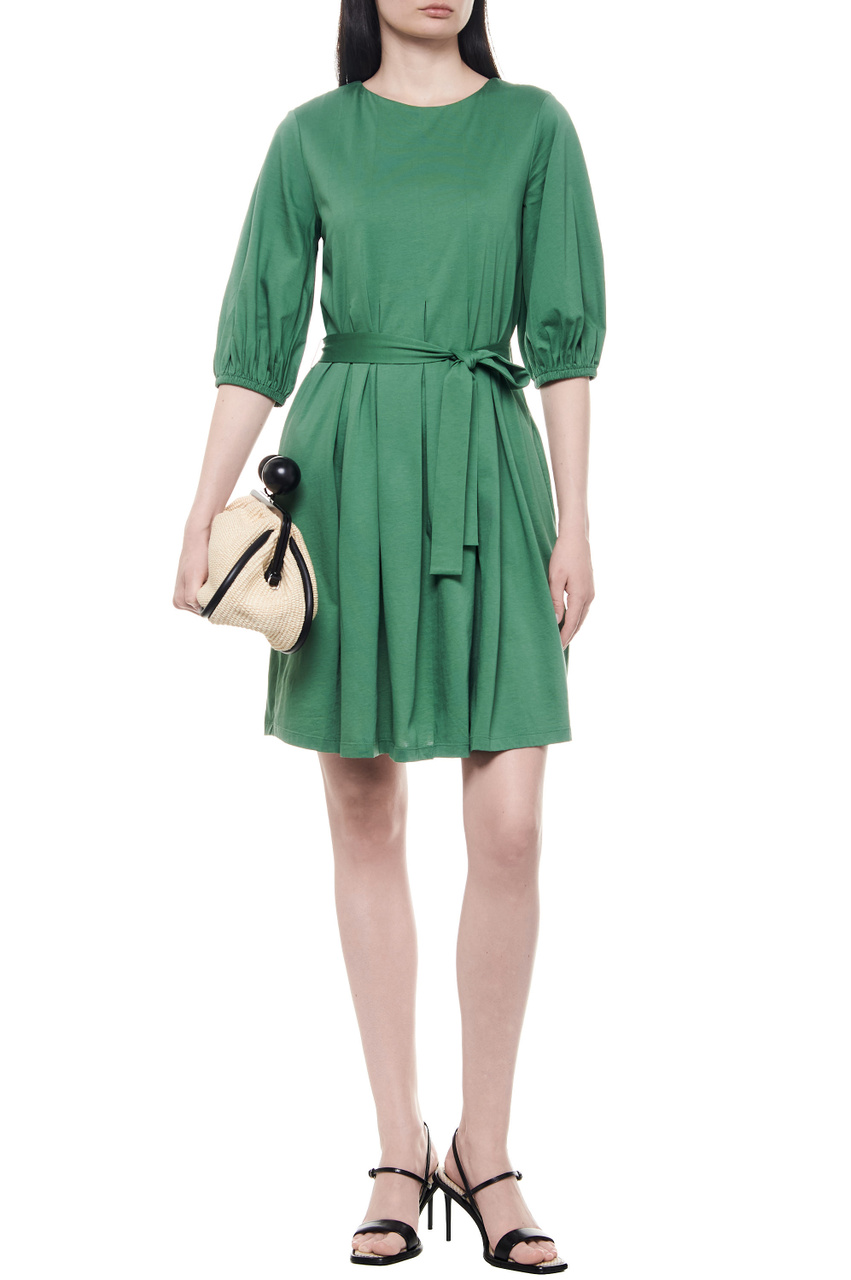 Платье JUMBO из натурального хлопка|Основной цвет:Зеленый|Артикул:2415621072 | Фото 1