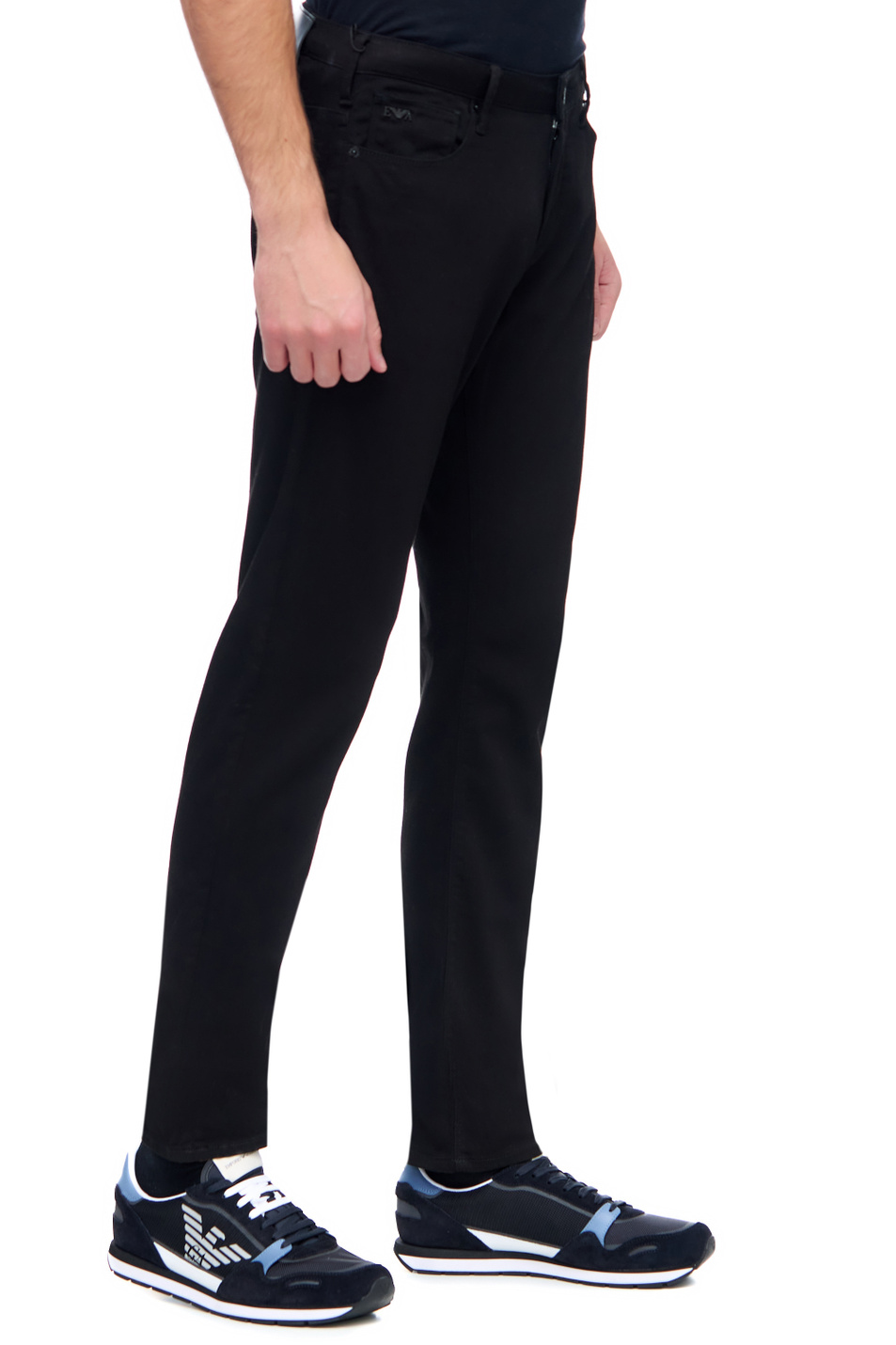 Emporio Armani Зауженные брюки из смесового хлопка (цвет ), артикул 6K1J06-1DHDZ | Фото 3