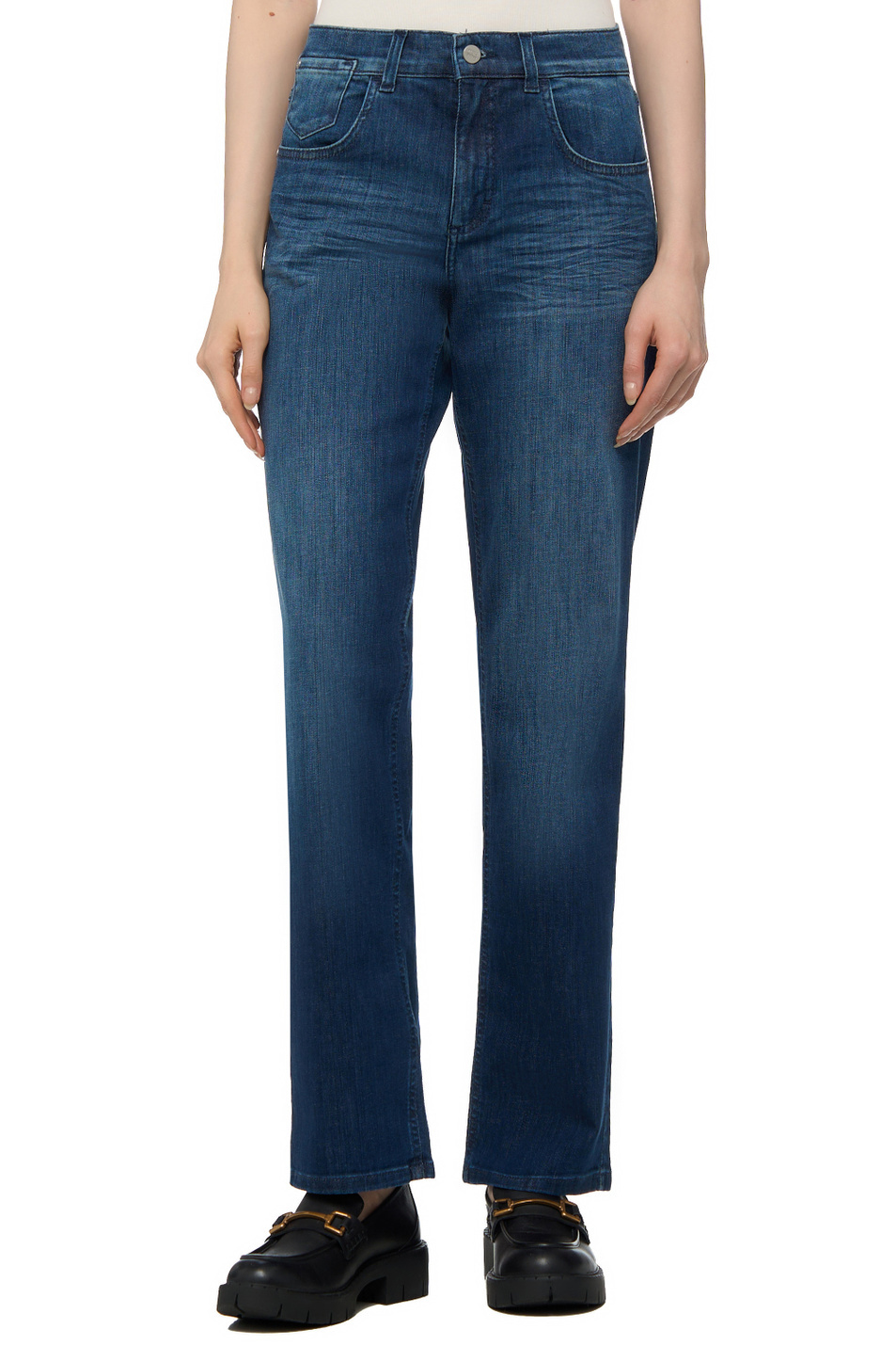 Джинсы STRAIGHT из смесового хлопка|Основной цвет:Синий Женский Angels Джинсы STRAIGHT из смесового хлопка (цвет ), артикул 350210032 | Фото 1