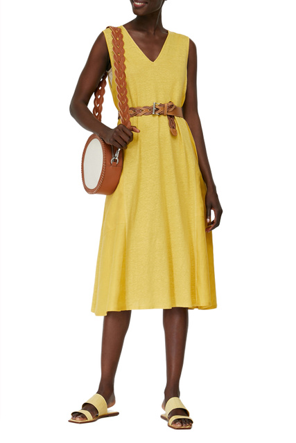 Платье DANDISMO из чистого льна|Основной цвет:Желтый|Артикул:66219521 | Фото 2