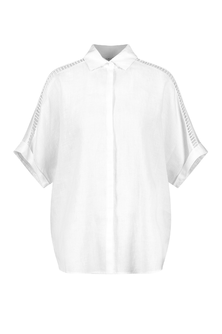 Рубашка из чистого льна|Основной цвет:Белый|Артикул:860077-66435 | Фото 1