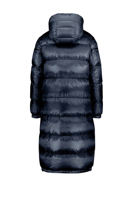 Стеганое пальто с объемным капюшоном|Основной цвет:Синий|Артикул:7360/1548 | Фото 2