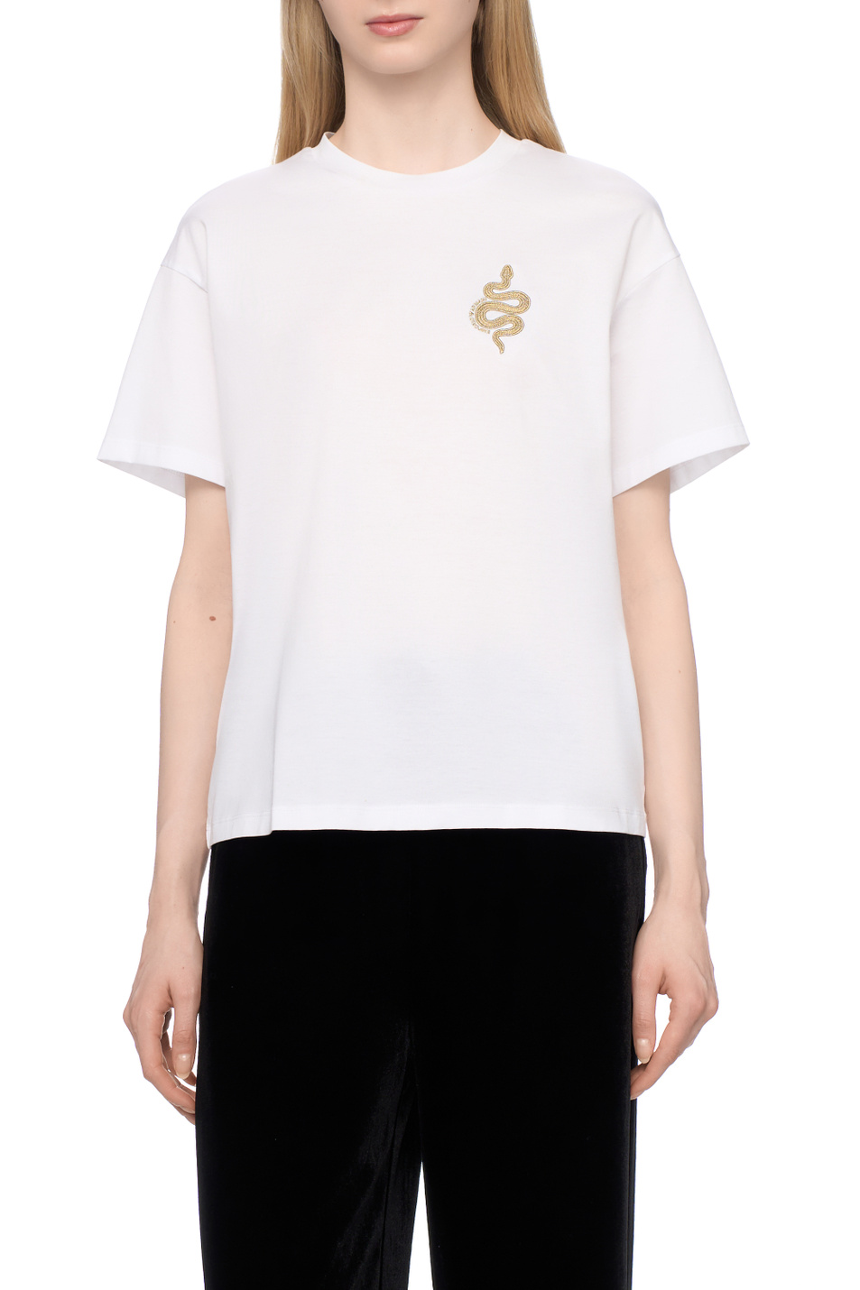 Женский Emporio Armani Футболка из хлопка (цвет ), артикул EW001168-AF10003 | Фото 4