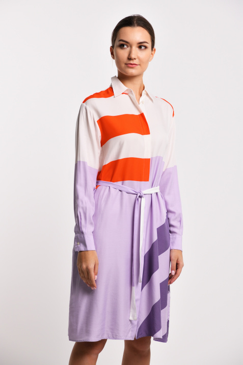 BOSS Платье-рубашка из смеси вискозы и шелка ( цвет), артикул 50425527 | Фото 3