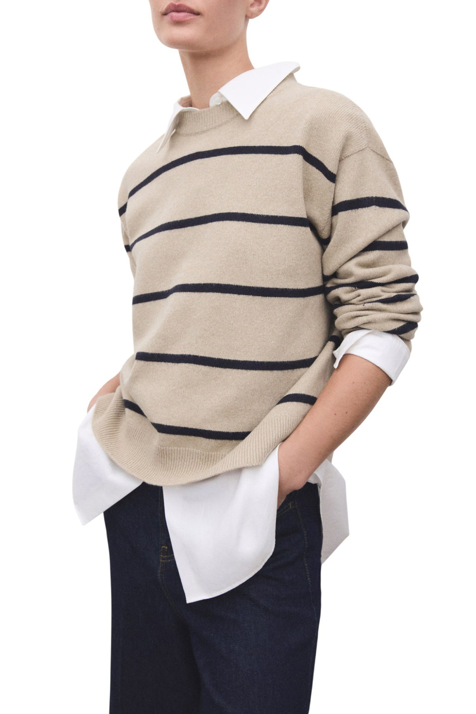 Женский Mango Джемпер MARINA в полоску (цвет ), артикул 17007789 | Фото 3