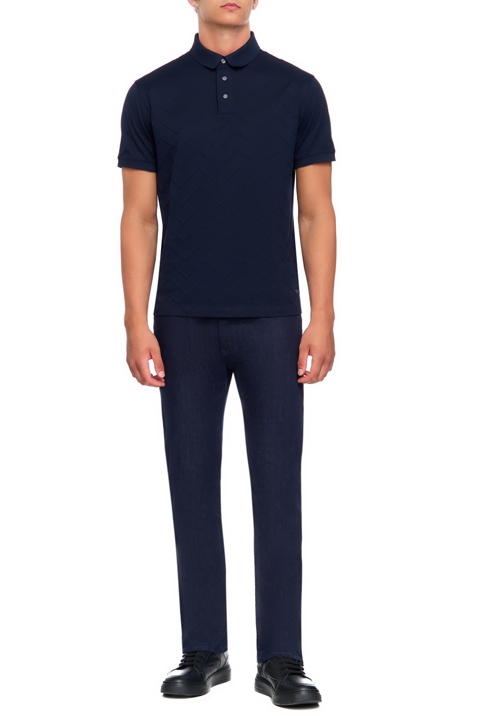 Мужской Emporio Armani Поло из натурального хлопка (цвет ), артикул 6R1F87-1JGYZ | Фото 2