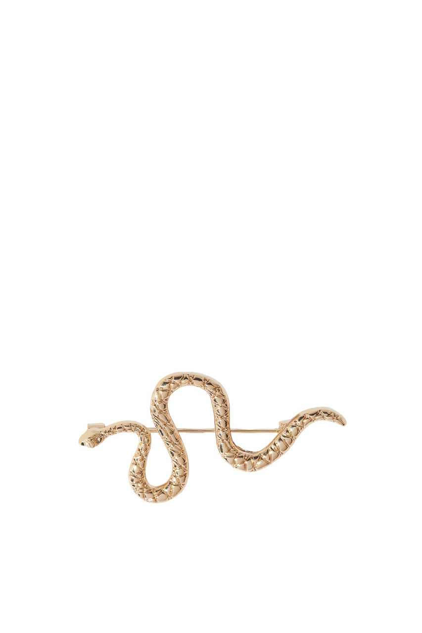 Брошь в виде змеи|Основной цвет:Золотой|Артикул:209717 | Фото 1