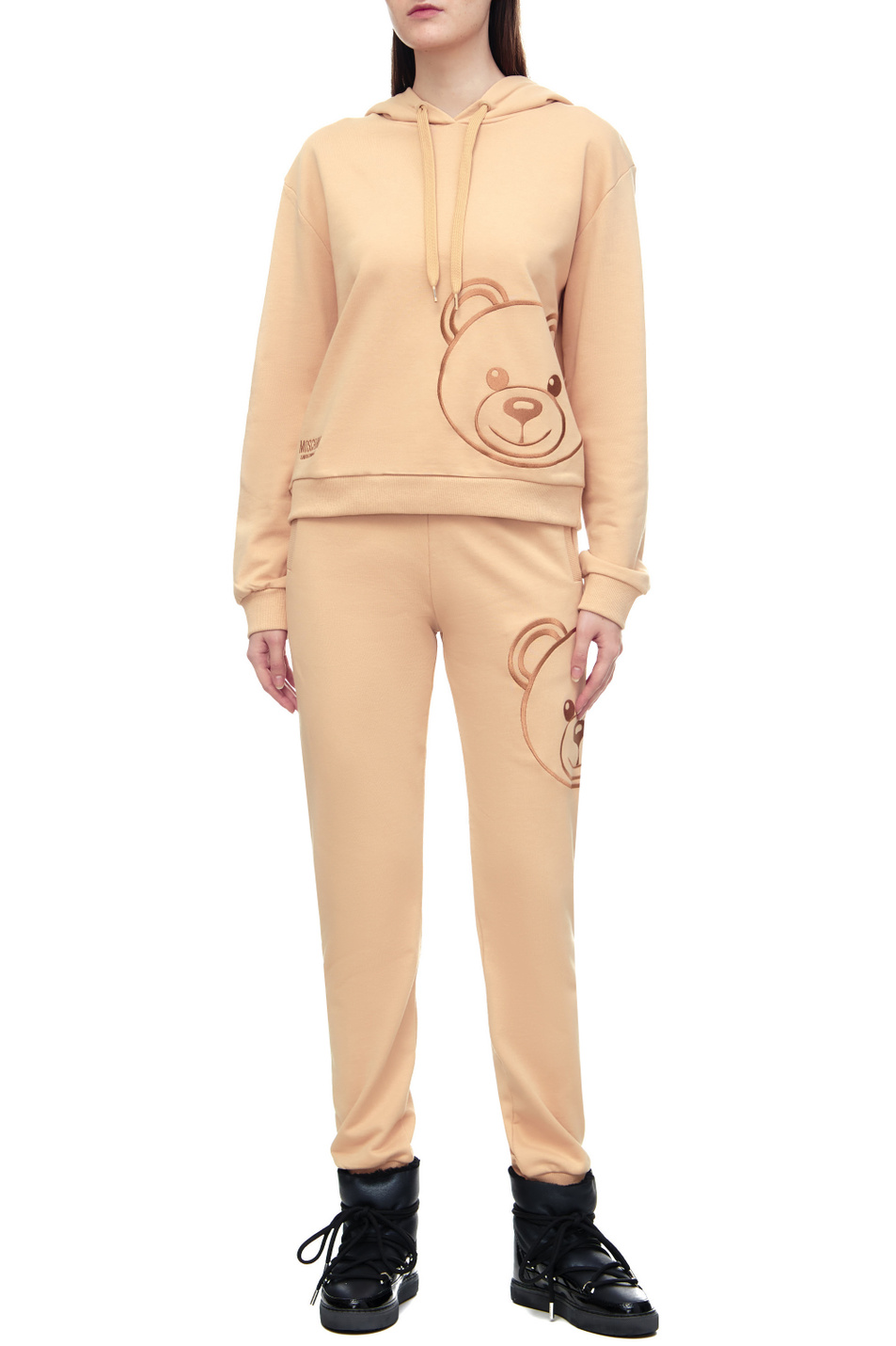 Женский Moschino Брюки из натурального хлопка с логотипом (цвет ), артикул A4302-9021 | Фото 3