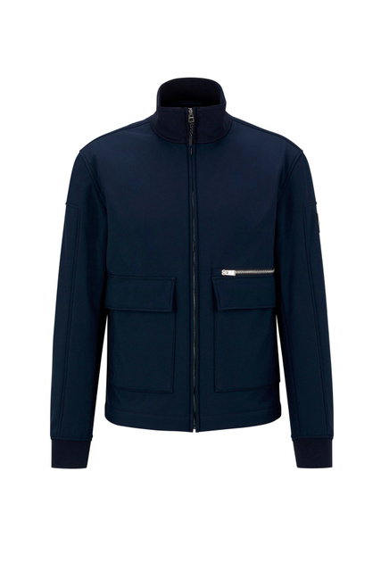 Куртка с накладными карманами и трикотажными деталями|Основной цвет:Синий|Артикул:50481124 | Фото 1