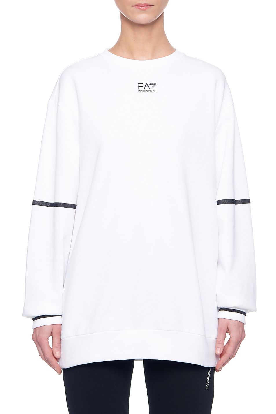 Женский EA7 Джемпер FELPA с контрастными полосками (цвет ), артикул 3KTM28-TJ2PZ | Фото 1