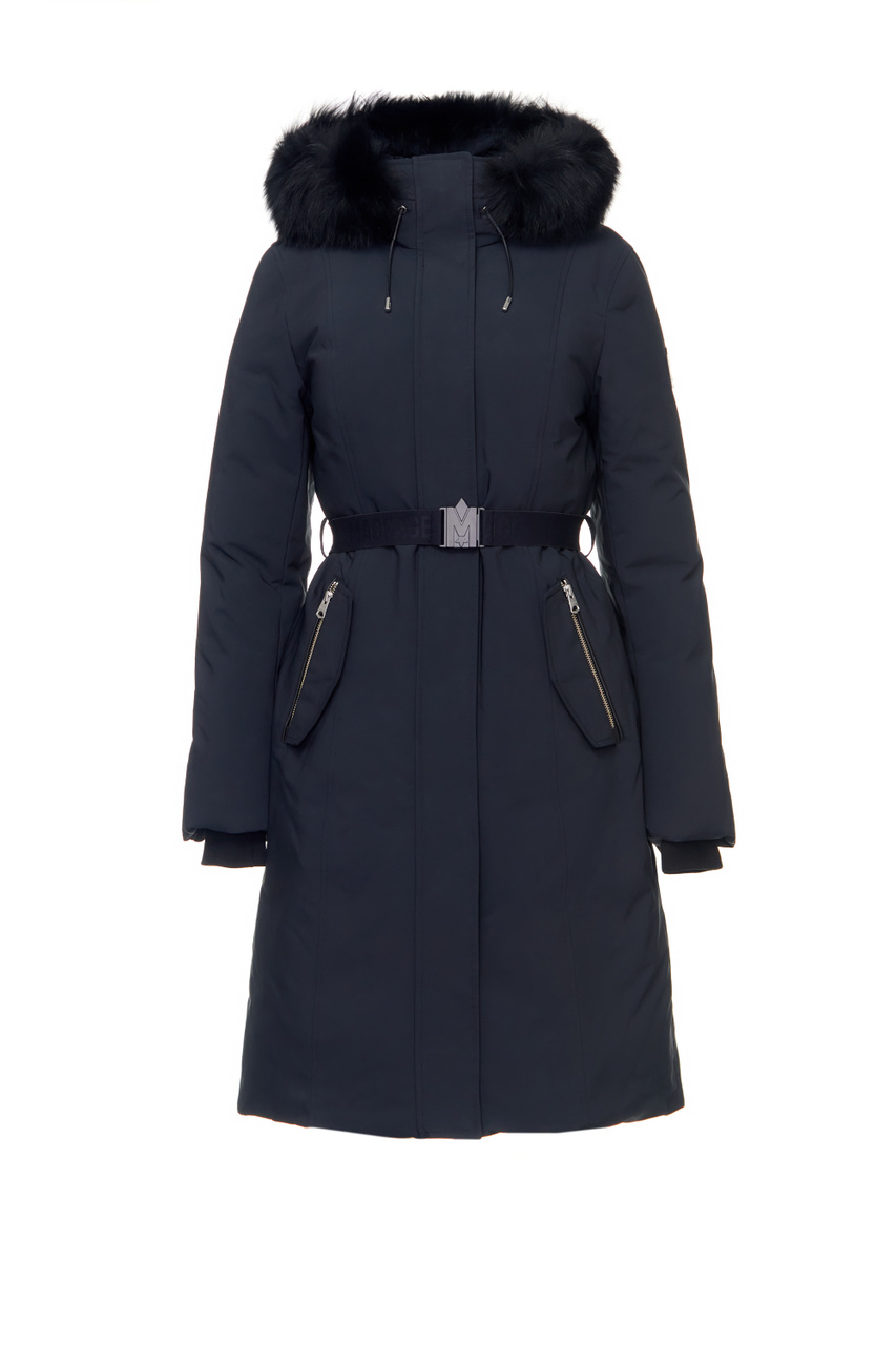 Пальто KAILYN-BX с карманами на молнии и поясом|Основной цвет:Черный|Артикул:P000572 | Фото 1