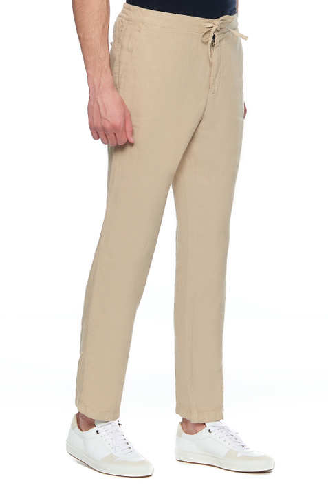 Zegna Льняные брюки с кулиской на поясе (Бежевый цвет), артикул VU160-ZZ393-N05 | Фото 3