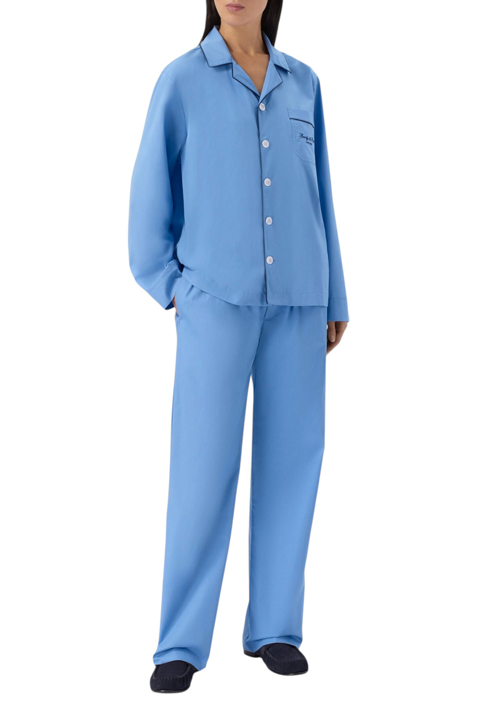 Женский Sporty & Rich Брюки Signature NY из хлопка (цвет ), артикул PA065711329BL144 | Фото 3