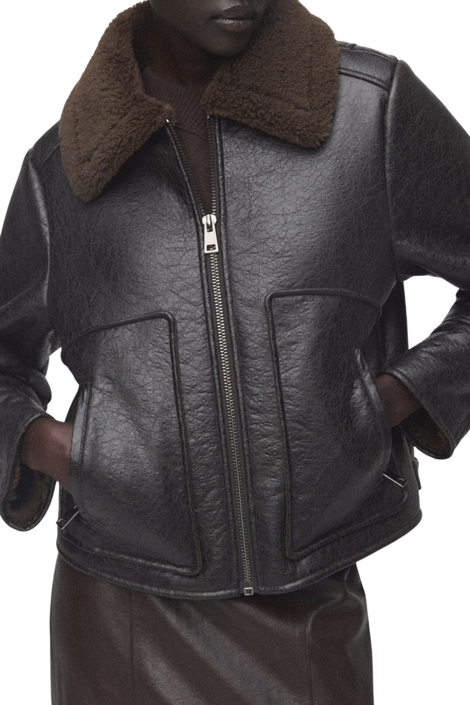 Женский Mango Куртка COACH с воротником из овчины (цвет ), артикул 17078268 | Фото 3