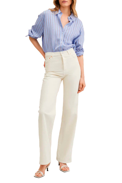 Прямые джинсы KAIA с завышенной талией|Основной цвет:Белый|Артикул:27003276 | Фото 2