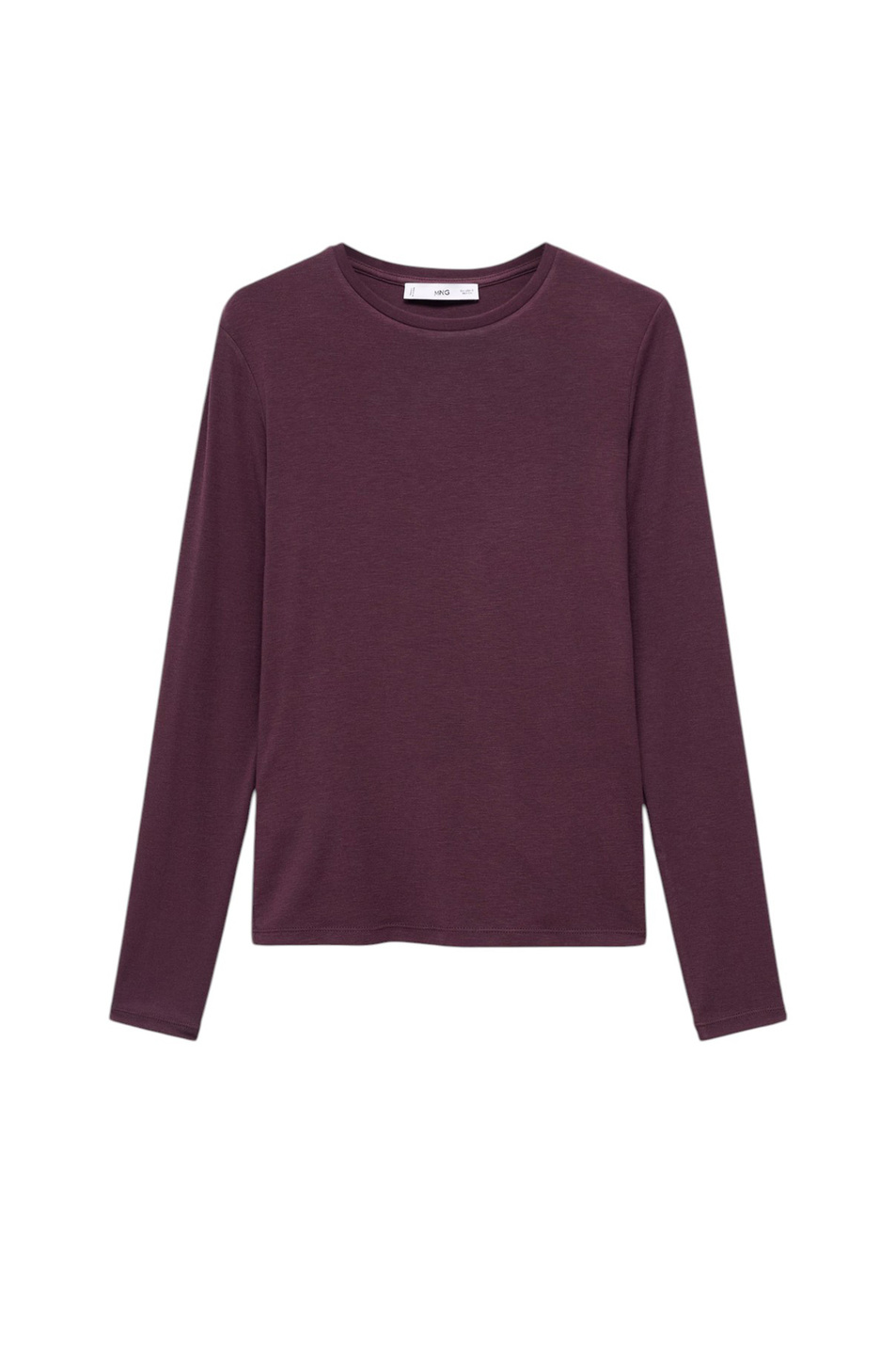 Лонгслив SECONDCA из смесовой вискозы|Основной цвет:Бордовый Женский Mango Лонгслив SECONDCA из смесовой вискозы (цвет ), артикул 17065813 | Фото 1