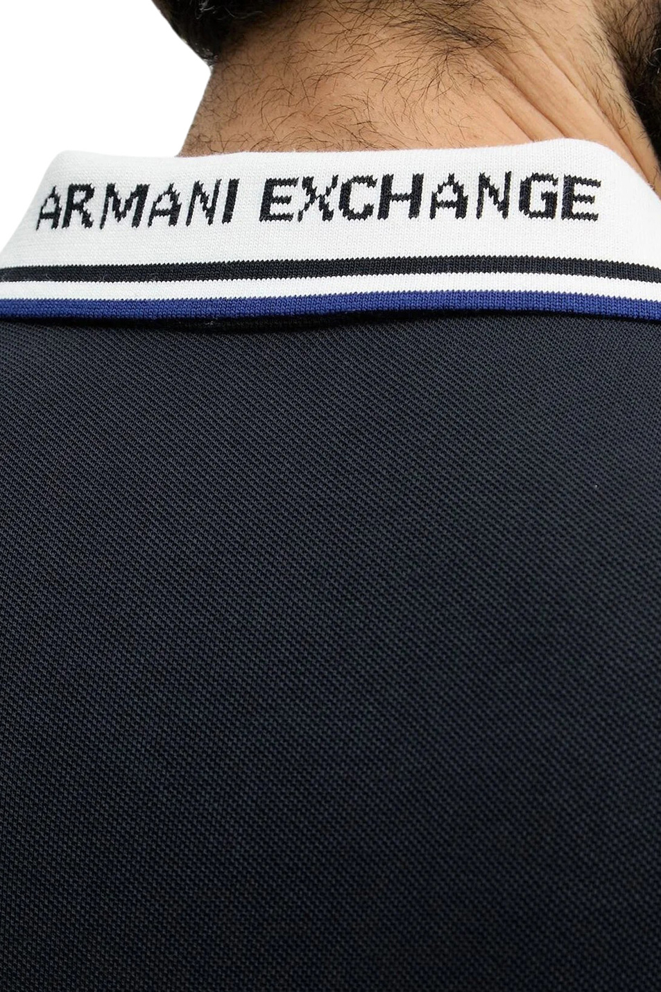 Поло из натурального хлопка с логотипом|Основной цвет:Синий Мужской Armani Exchange Поло из натурального хлопка с логотипом (цвет ), артикул XM002350-AF10366 | Фото 7