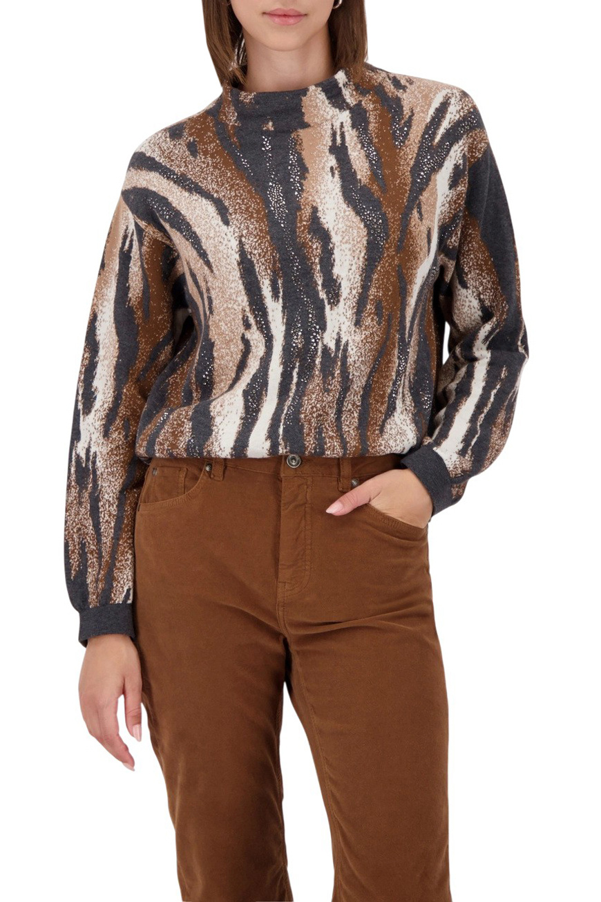 Женский Monari Джемпер из хлопка со стразами (цвет ), артикул 809689 | Фото 3