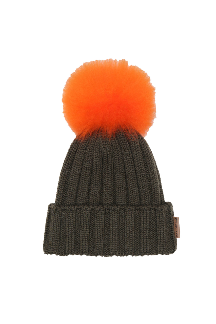 Шерстяная шапка BEANIE с помпоном|Основной цвет:Хаки|Артикул:CFWWAC0136FRUF0663 | Фото 1