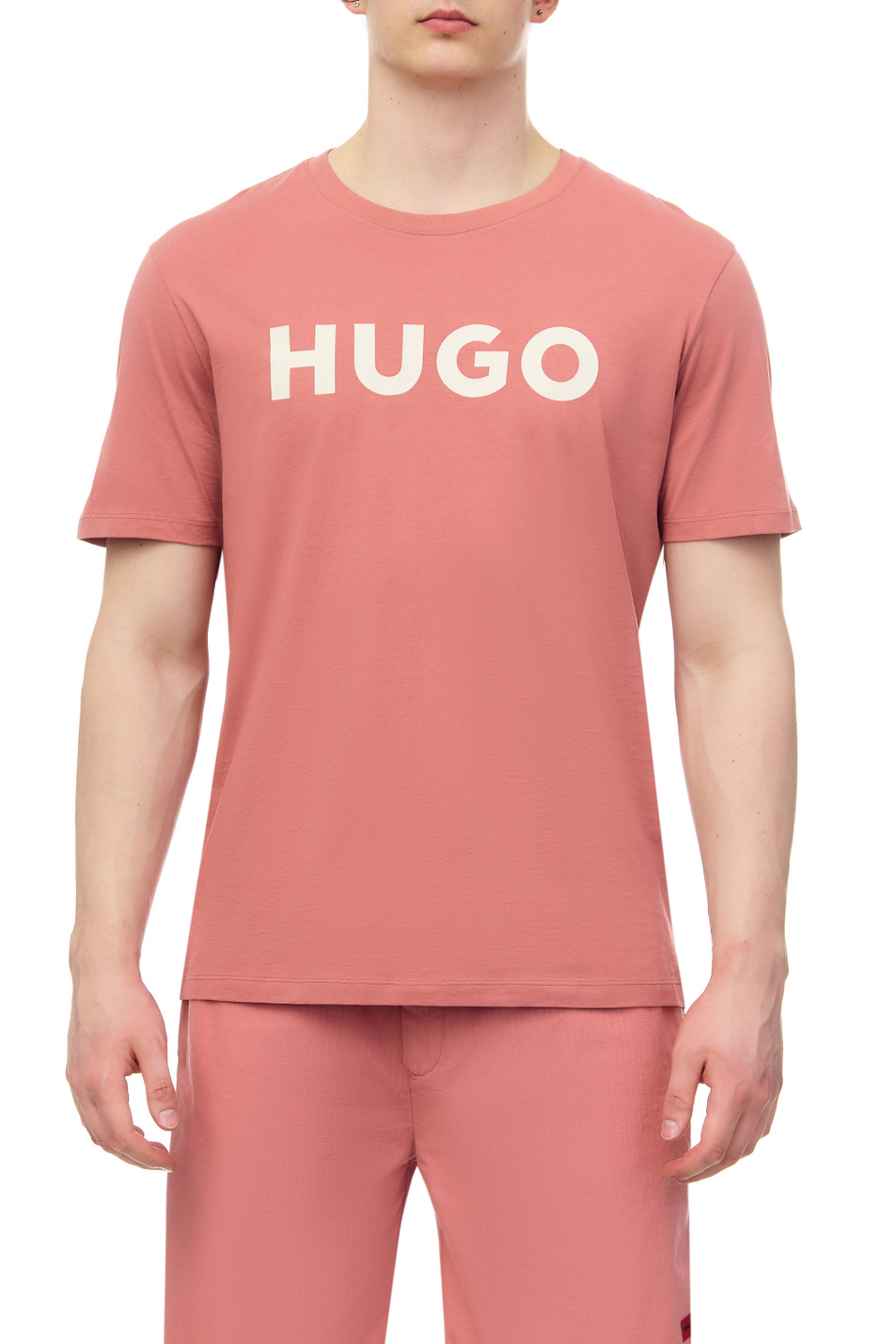 Мужской HUGO Футболка из натурального хлопка с крупным логотипом (цвет ), артикул 50467556 | Фото 1