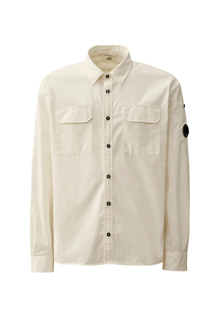 Рубашка из натурального хлопка с карманами|Основной цвет:Кремовый|Артикул:16CMSH157A002824G | Фото 1